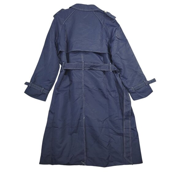NWT J.Crew Womens Double-Breasted Navy Trench Coat 6 Recycled Polyester Button - Picture 4 of 12